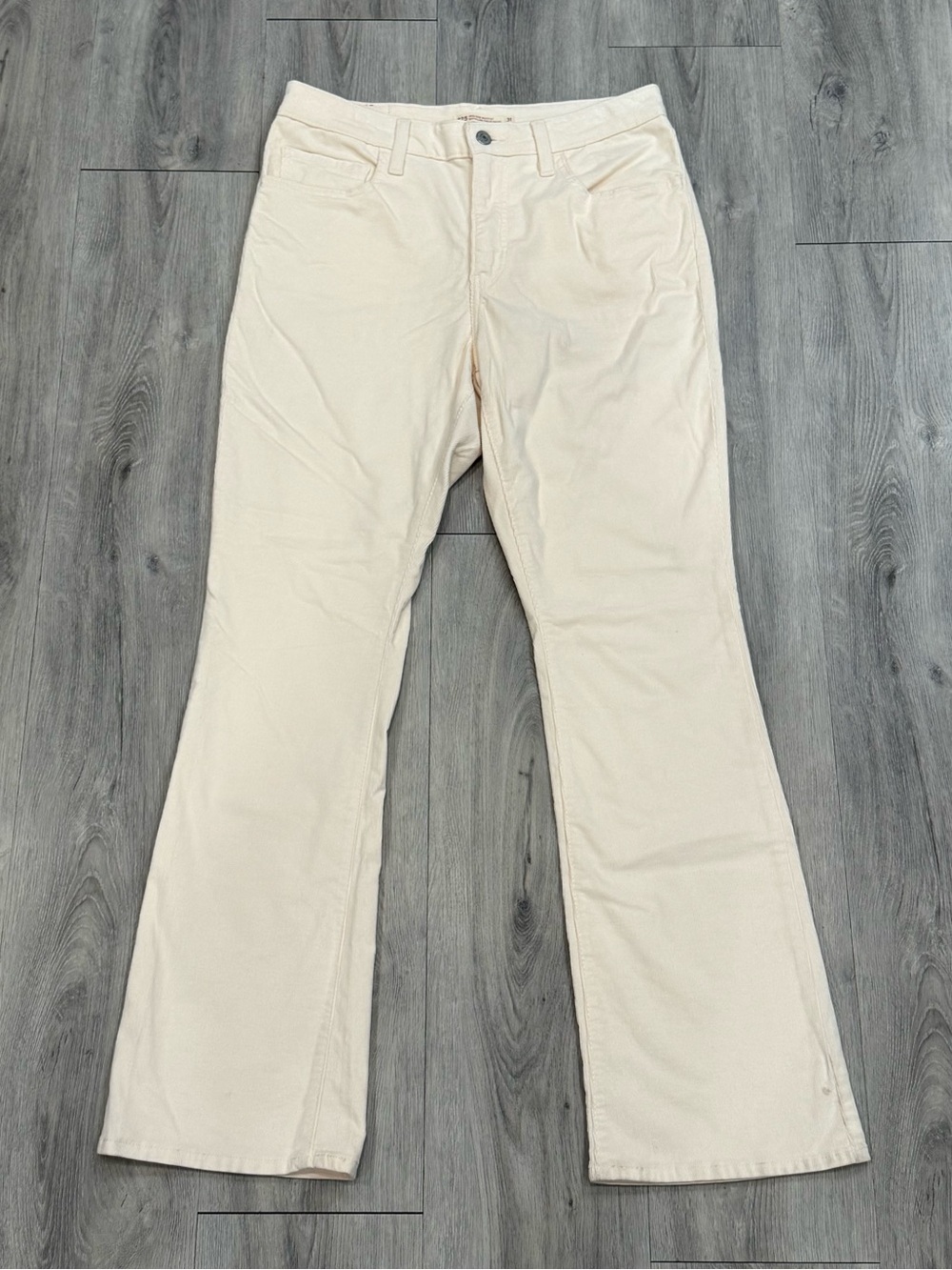 Levi's 725 Cream-Colored High Rise Corduroy Bootcut Jeans